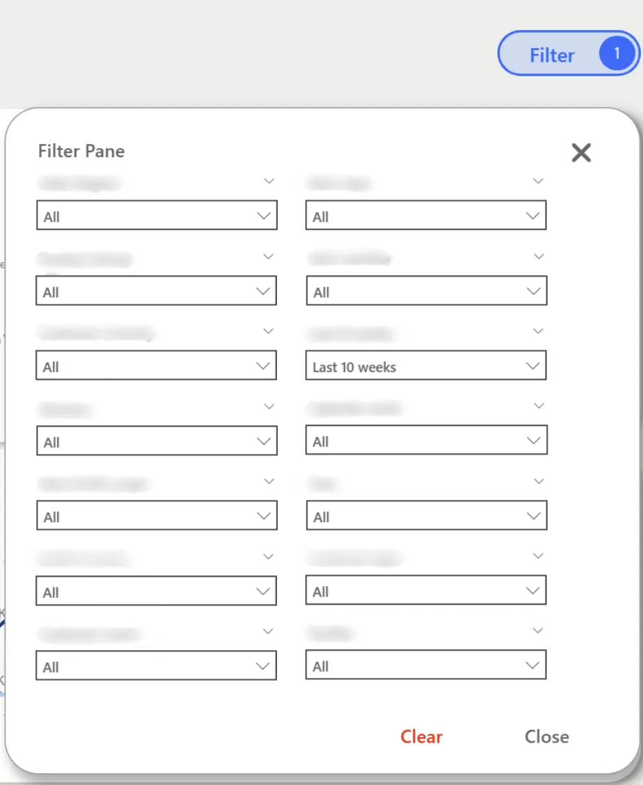 Deliveries – filterpanel til self-service analyse